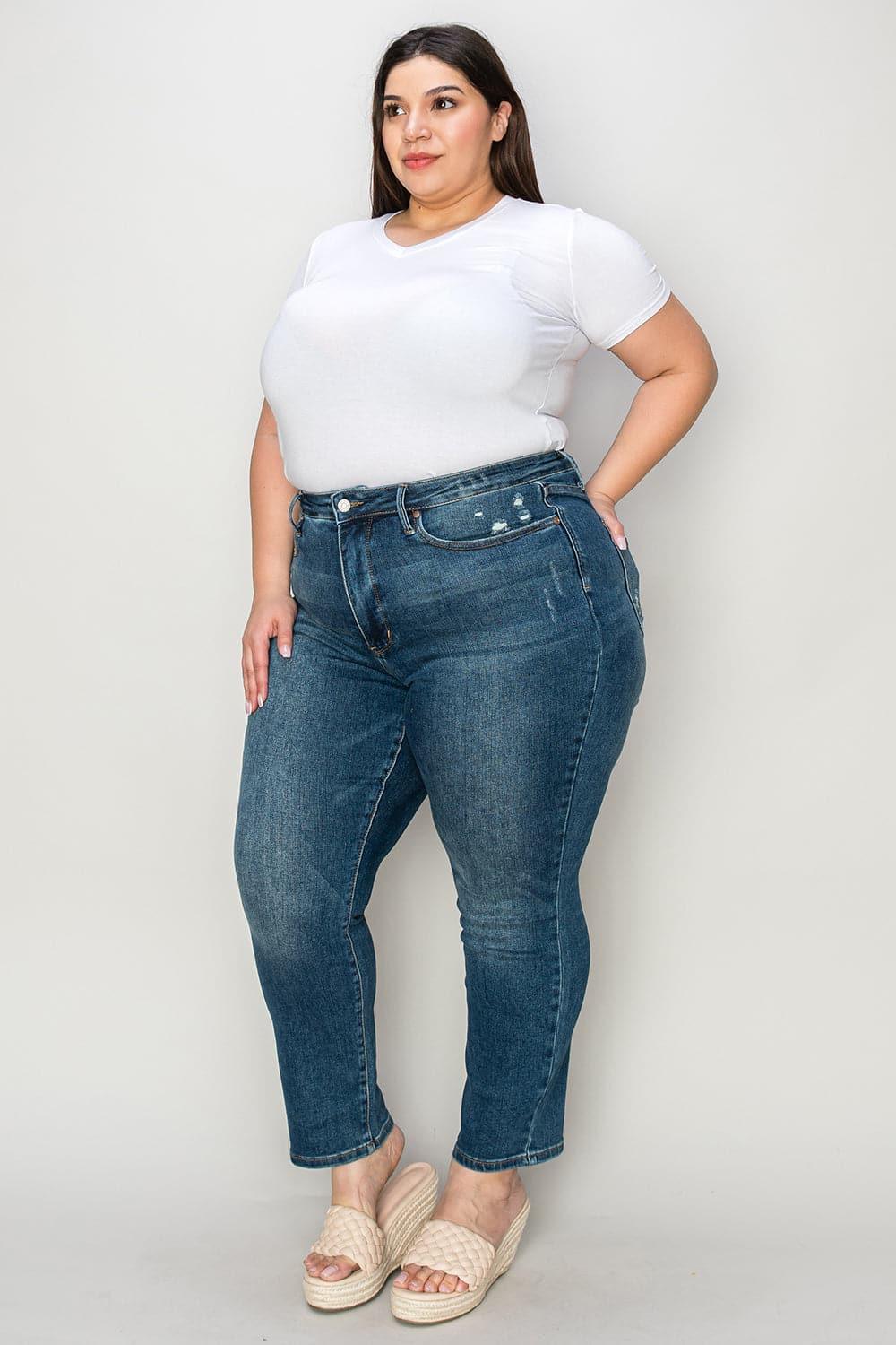 Judy Blue Tummy Control High Waist Slim Jeans - SwagglyLife Home & Fashion