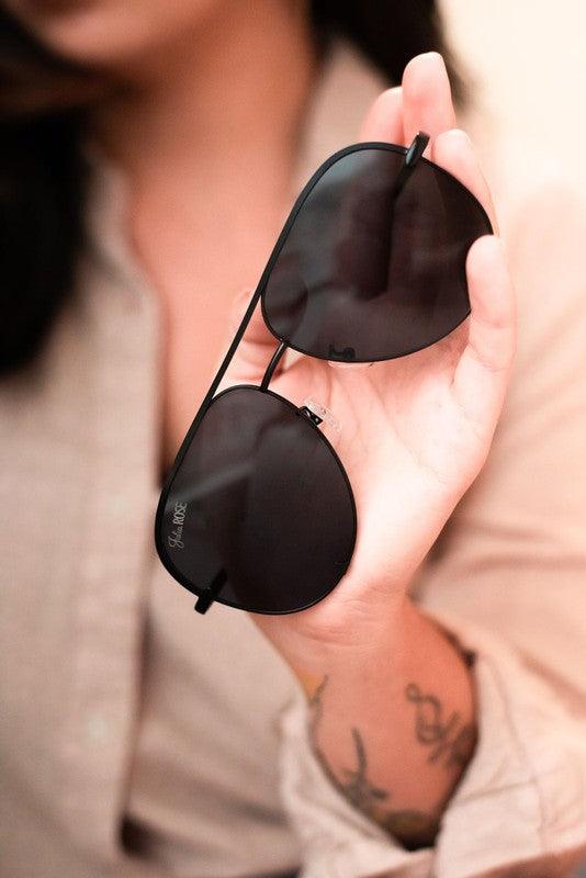 Julia Rose Black Black Unisex Aviator Sunglasses - SwagglyLife Home & Fashion