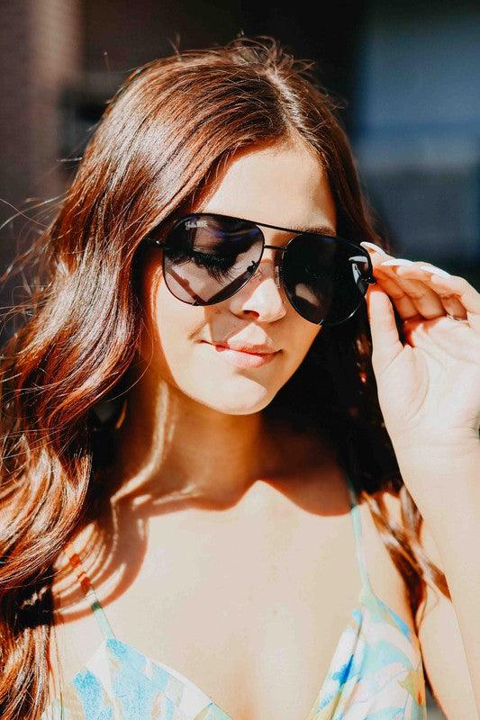 Julia Rose Black Black Unisex Aviator Sunglasses - SwagglyLife Home & Fashion