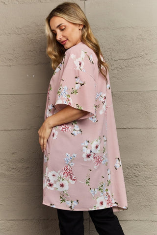 Justin Taylor Aurora Rose Floral Kimono - SwagglyLife Home & Fashion