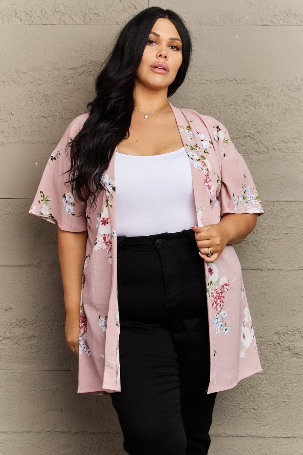 Justin Taylor Aurora Rose Floral Kimono - SwagglyLife Home & Fashion