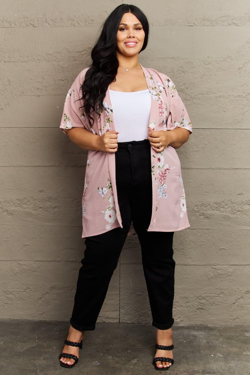 Justin Taylor Aurora Rose Floral Kimono - SwagglyLife Home & Fashion