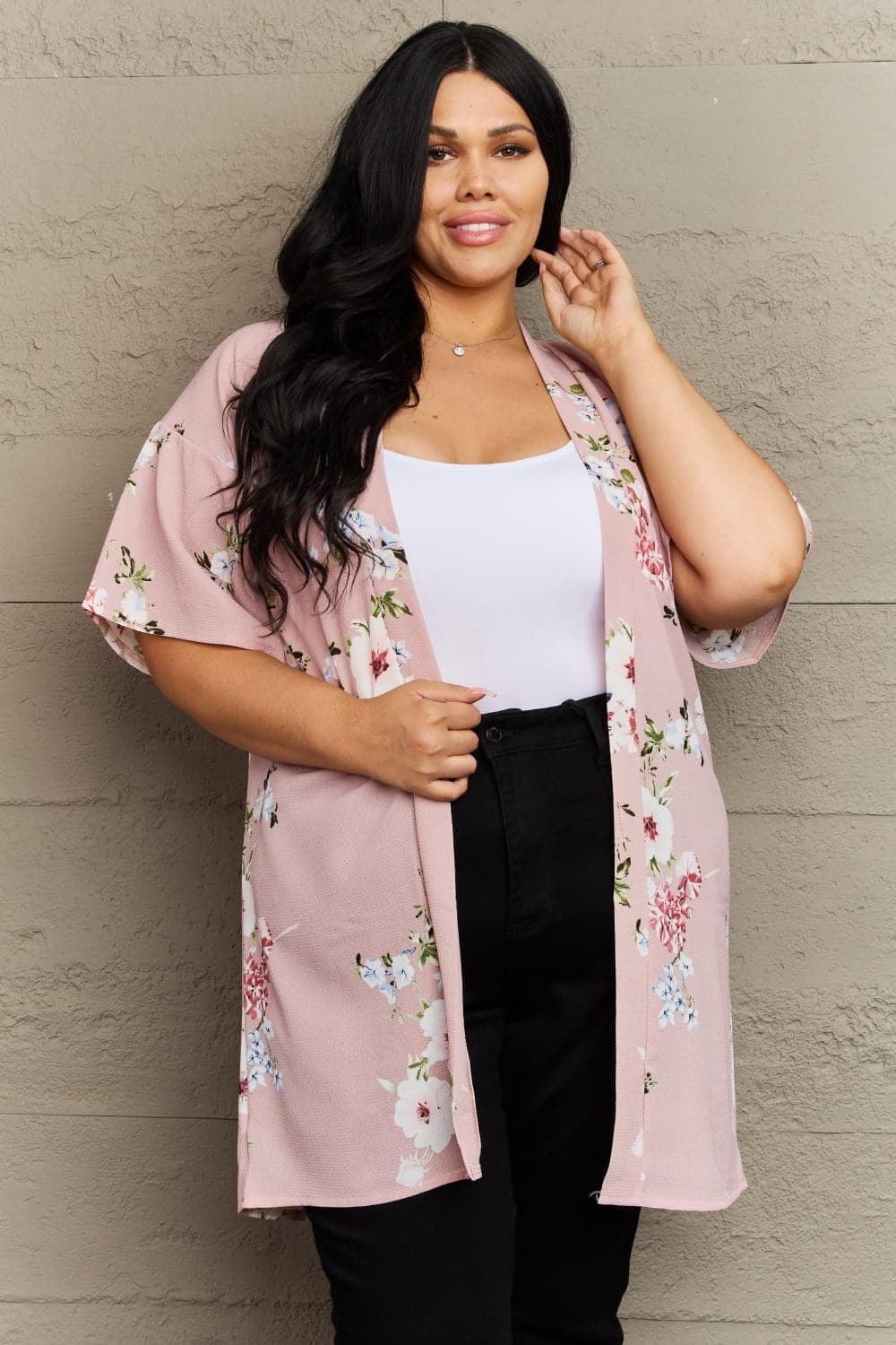 Justin Taylor Aurora Rose Floral Kimono - SwagglyLife Home & Fashion