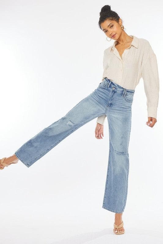Kan Can 90's Wide Leg Straight Jeans - SwagglyLife Home & Fashion
