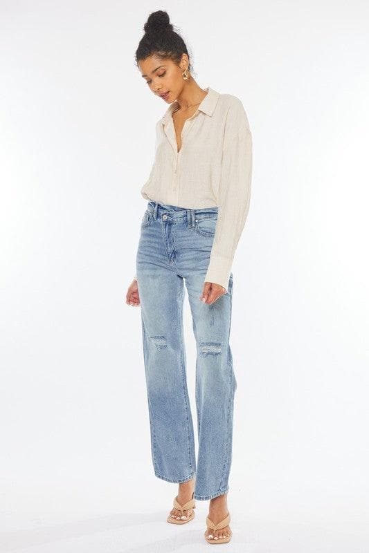 Kan Can 90's Wide Leg Straight Jeans - SwagglyLife Home & Fashion