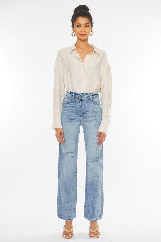 Kan Can 90's Wide Leg Straight Jeans - SwagglyLife Home & Fashion