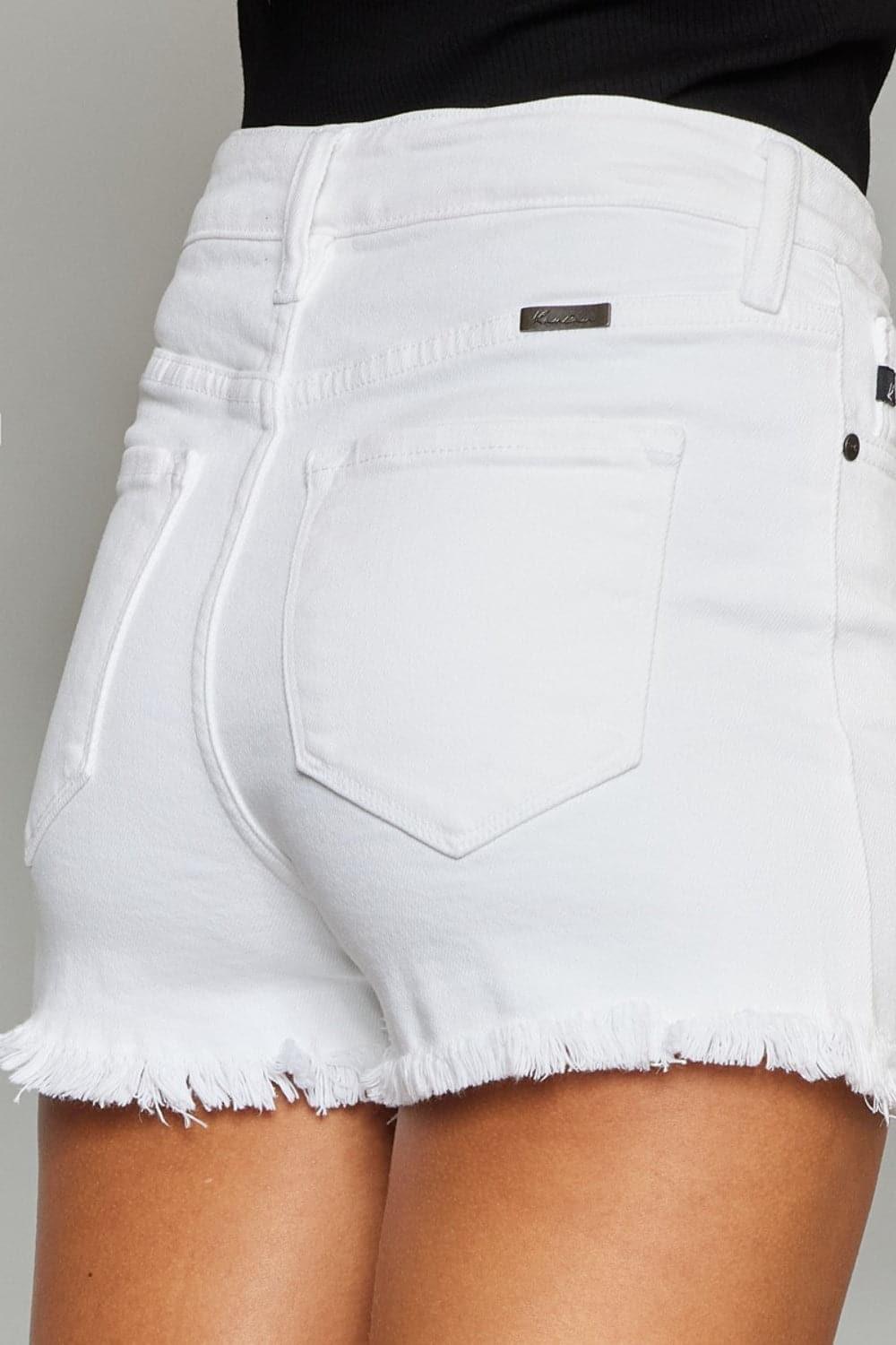 Kancan Full Size High Rise Frayed Hem Denim Shorts - SwagglyLife Home & Fashion