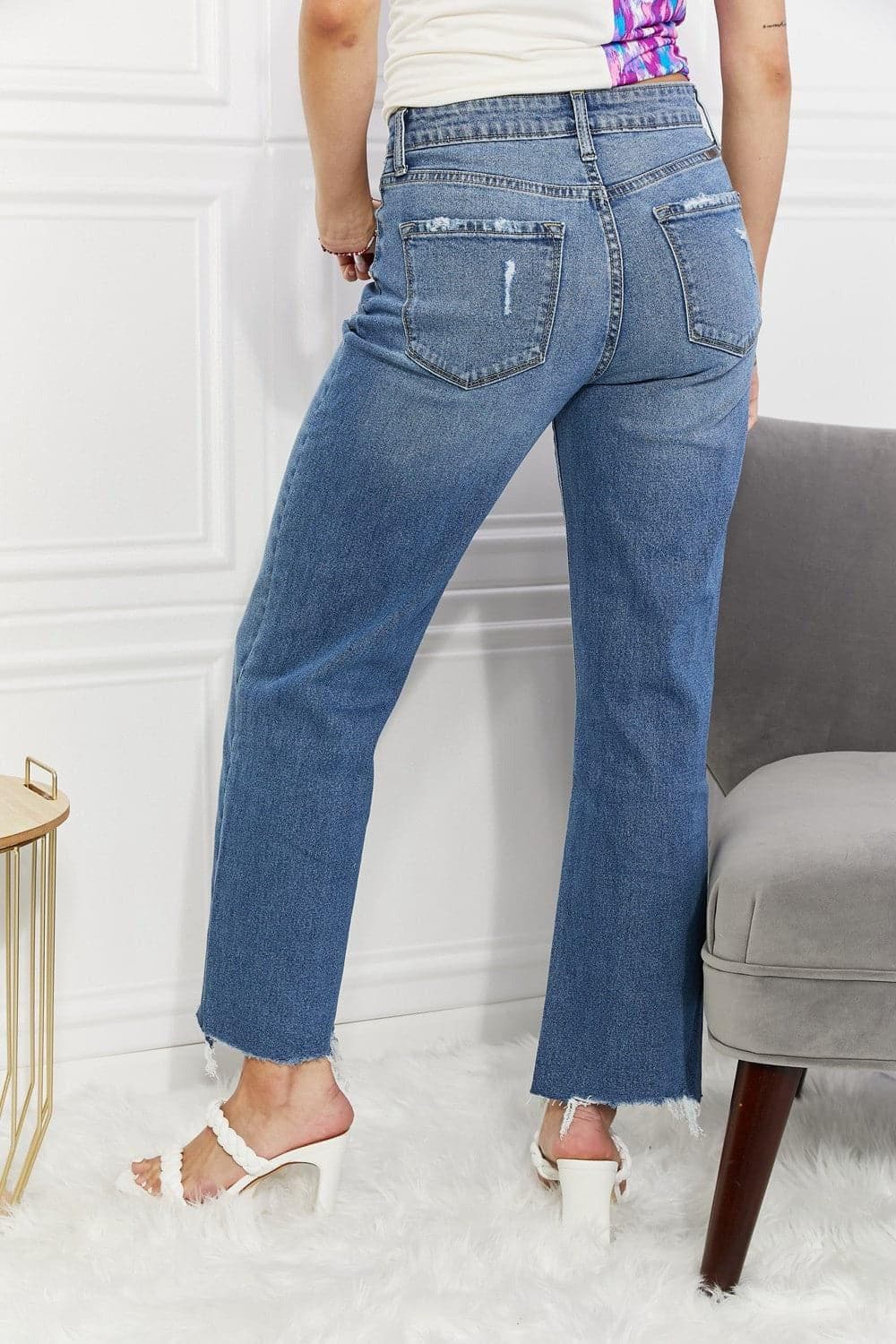 Kancan Full Size Melanie Crop Wide Leg Jeans - SwagglyLife Home & Fashion