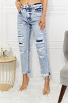 Kancan Kendra High Rise Distressed Straight Jeans - SwagglyLife Home & Fashion