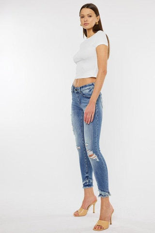 KanCan Mid Rise Ankle Skinny Jeans - SwagglyLife Home & Fashion