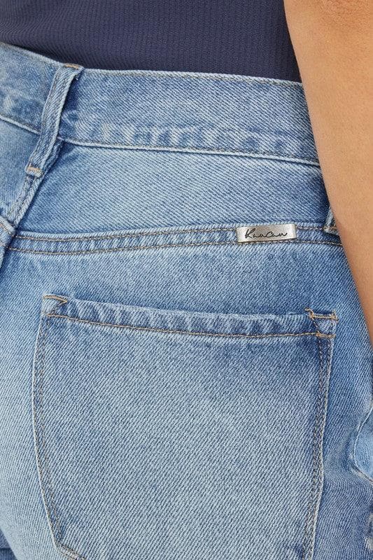 KanCan USA High Rise Chewed Up Mom Jeans - SwagglyLife Home & Fashion