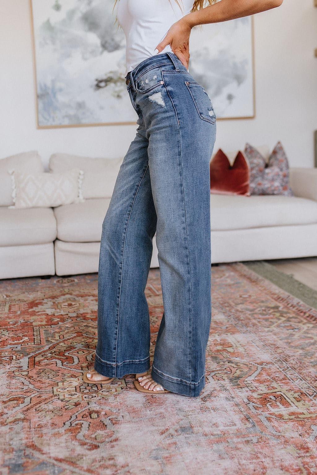 Katrina High Waist Distressed Denim Trousers - SwagglyLife Home & Fashion
