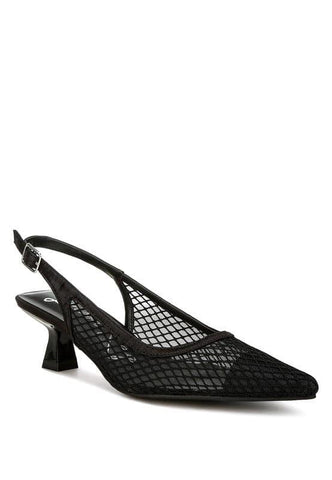 Kiev Mesh Pin Buckle Pointed Mules - SwagglyLife Home & Fashion