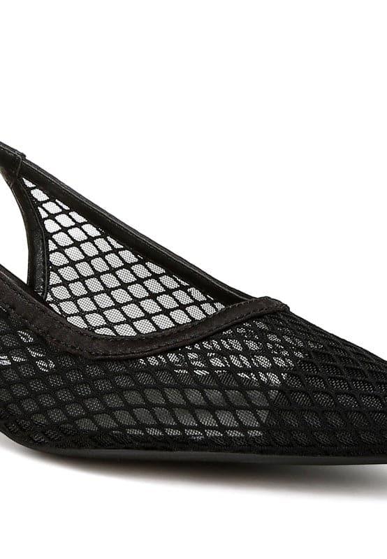 Kiev Mesh Pin Buckle Pointed Mules - SwagglyLife Home & Fashion