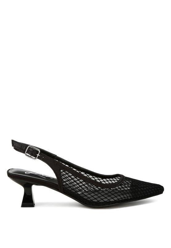 Kiev Mesh Pin Buckle Pointed Mules - SwagglyLife Home & Fashion