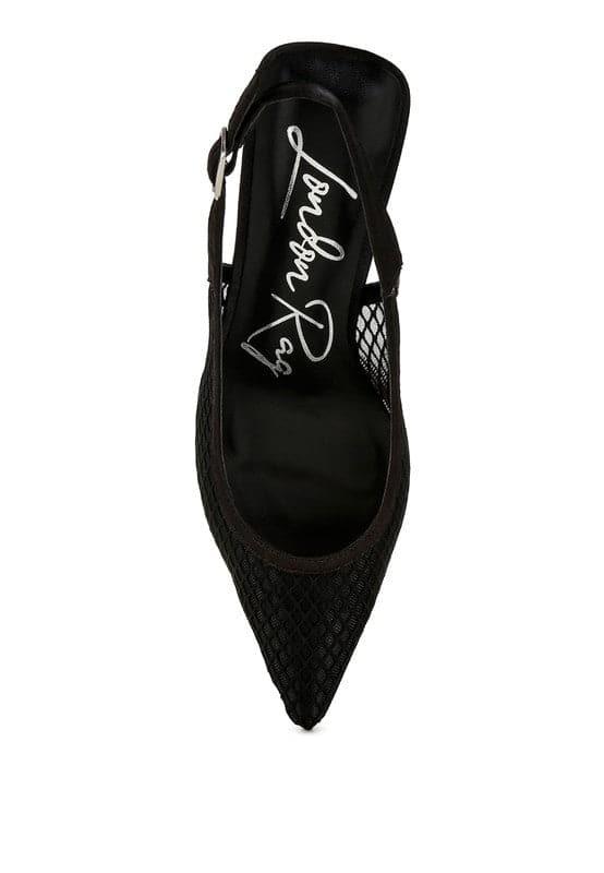 Kiev Mesh Pin Buckle Pointed Mules - SwagglyLife Home & Fashion