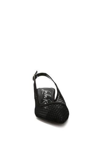 Kiev Mesh Pin Buckle Pointed Mules - SwagglyLife Home & Fashion