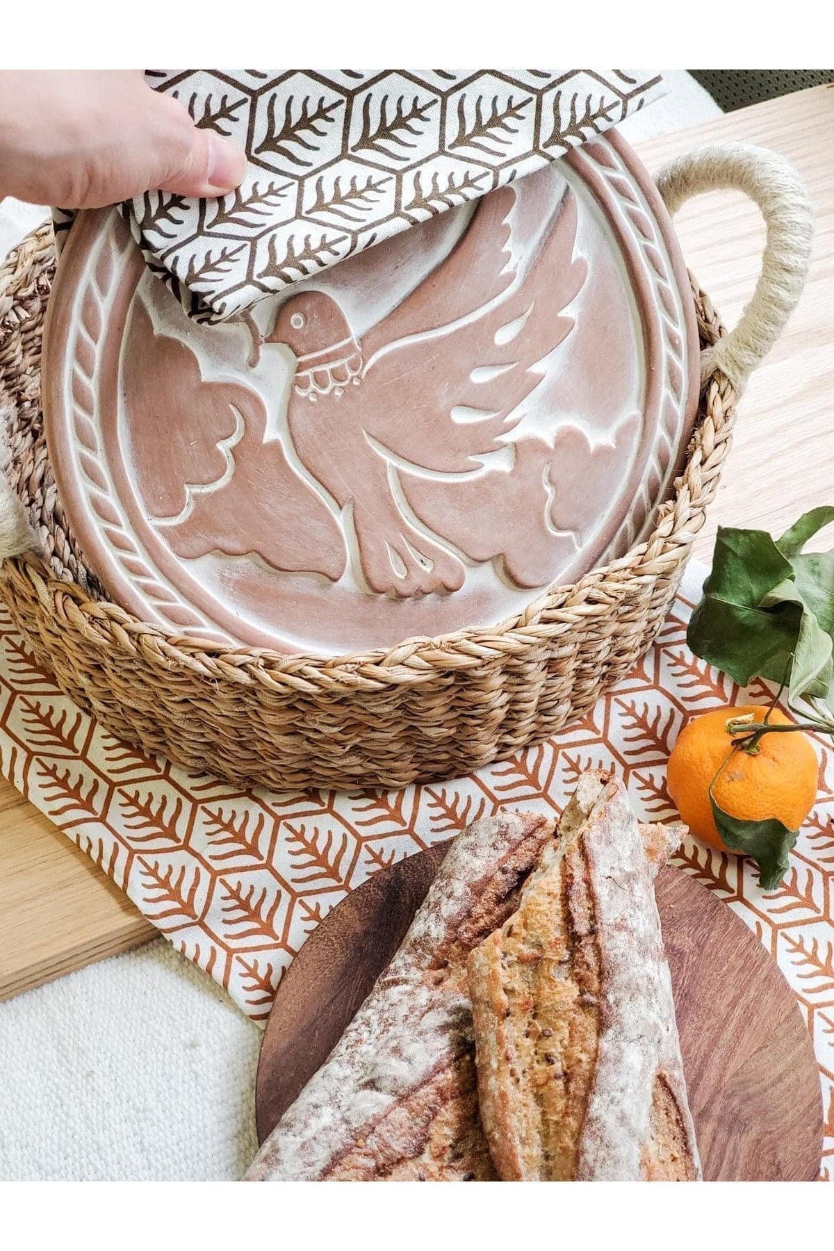 KORISSA Bread Warmer & Basket - Dove In Peace - SwagglyLife Home & Fashion