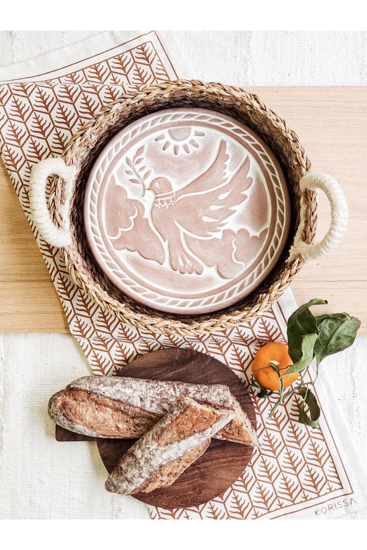 KORISSA Bread Warmer & Basket - Dove In Peace - SwagglyLife Home & Fashion