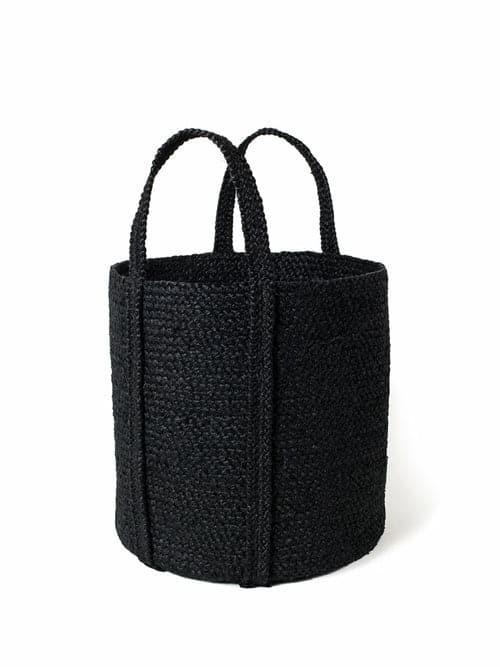 KORISSA Kata Basket with handle - Black | Handmade - SwagglyLife Home & Fashion