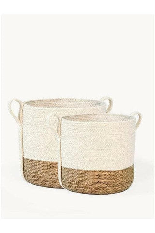 KORISSA Savar Basket with Side Handle (Set of 2) - SwagglyLife Home & Fashion