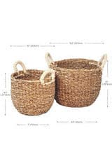 KORISSA Savar Basket with White Handle (Set of 2) - SwagglyLife Home & Fashion