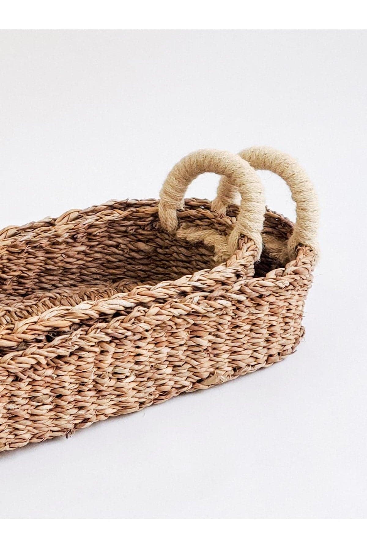 KORISSA Savar Bread Basket with White Handle (Set of 2) - SwagglyLife Home & Fashion