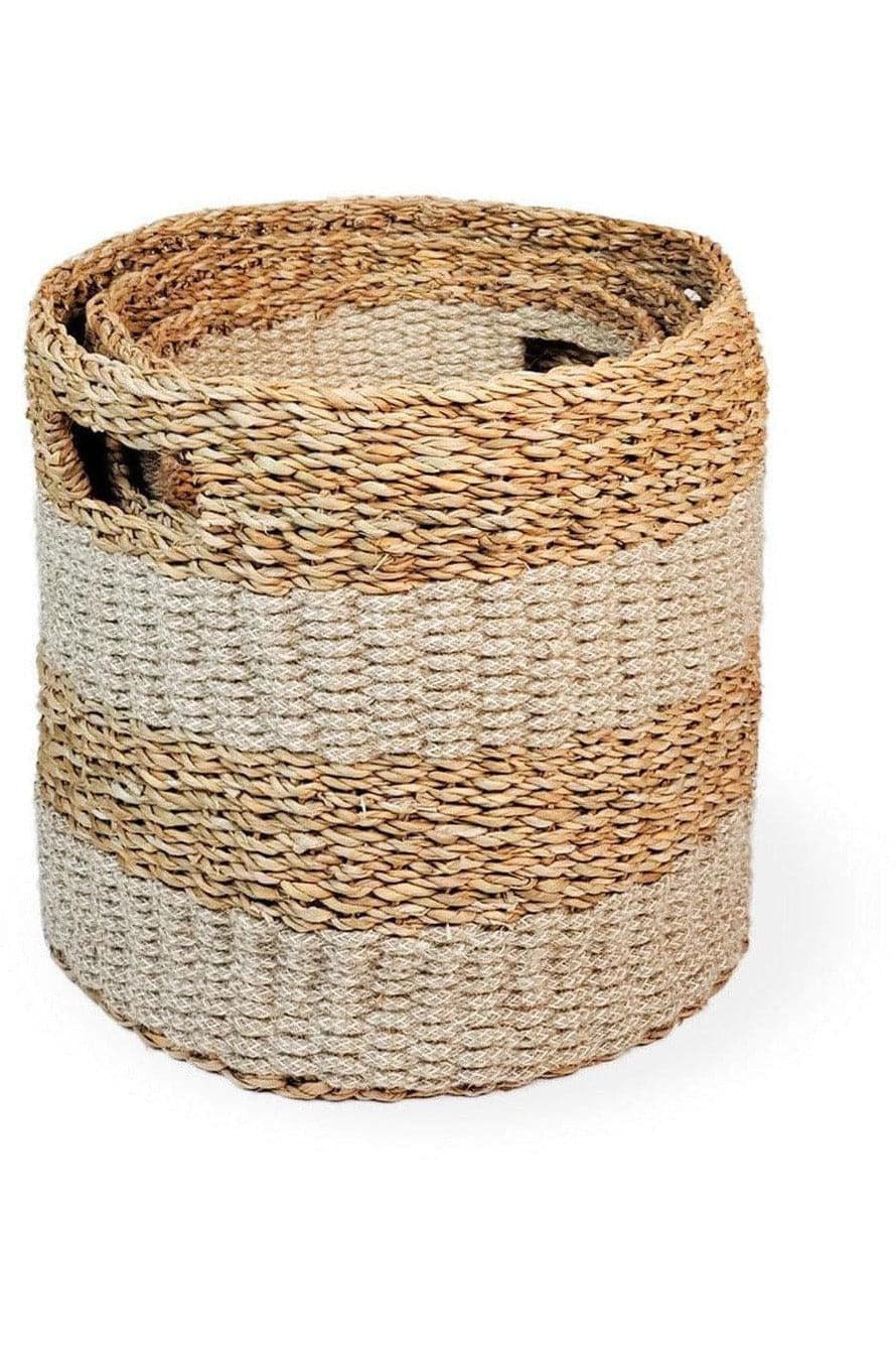 KORISSA Savar Hamper Basket with Handle - Natural (Set of 3) - SwagglyLife Home & Fashion