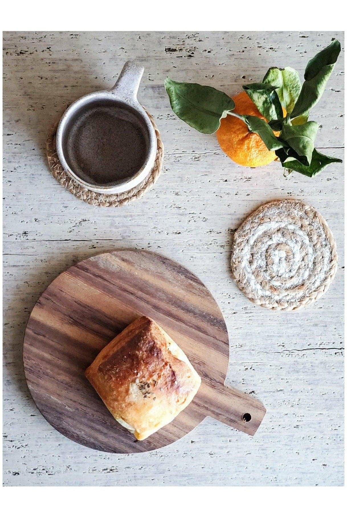 KORISSA Wooden Round Serving Board - Small - SwagglyLife Home & Fashion