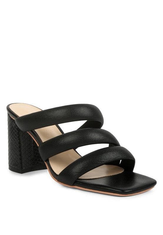 Kywe Textured Heel Chunky Strap Sandals - SwagglyLife Home & Fashion