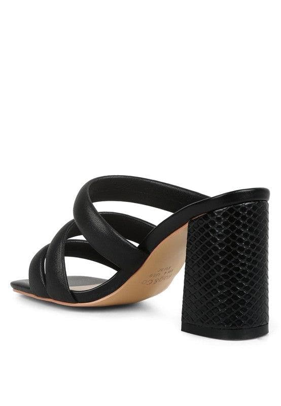 Kywe Textured Heel Chunky Strap Sandals - SwagglyLife Home & Fashion