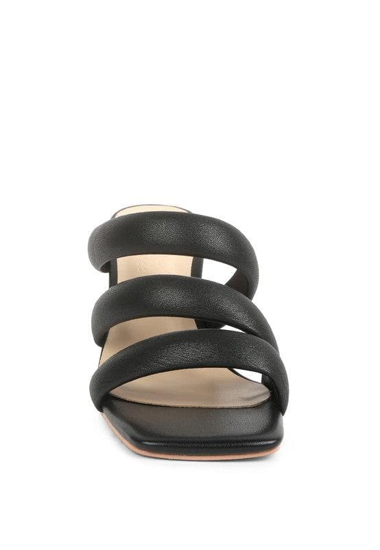 Kywe Textured Heel Chunky Strap Sandals - SwagglyLife Home & Fashion