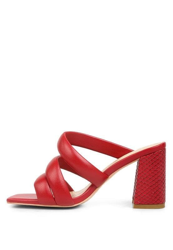 Kywe Textured Heel Chunky Strap Sandals - SwagglyLife Home & Fashion
