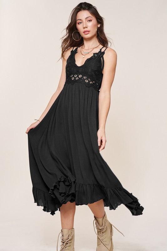 LA MIEL Long Slip Dress - SwagglyLife Home & Fashion