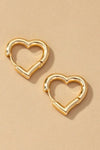 LA3 Heart Shape Hinged Huggie Hoop Earrings - SwagglyLife Home & Fashion