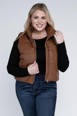 Laurie Plus Puff Vest - SwagglyLife Home & Fashion