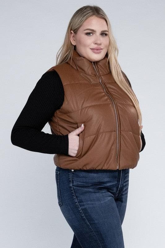 Laurie Plus Puff Vest - SwagglyLife Home & Fashion