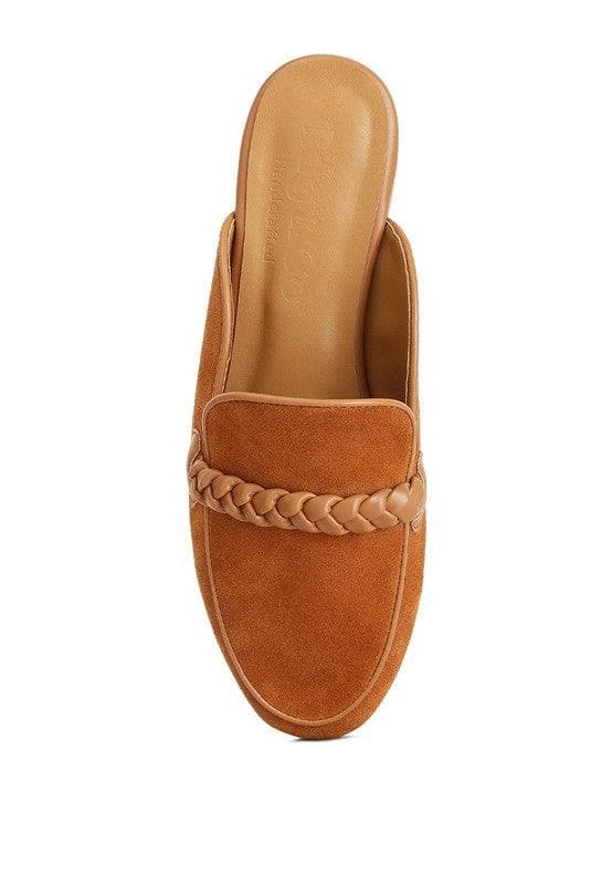 Lavinia Suede Leather Braided Detail Mules, 2 Colors - SwagglyLife Home & Fashion