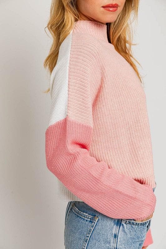 LE LIS Color Block Oversize Sweater - SwagglyLife Home & Fashion