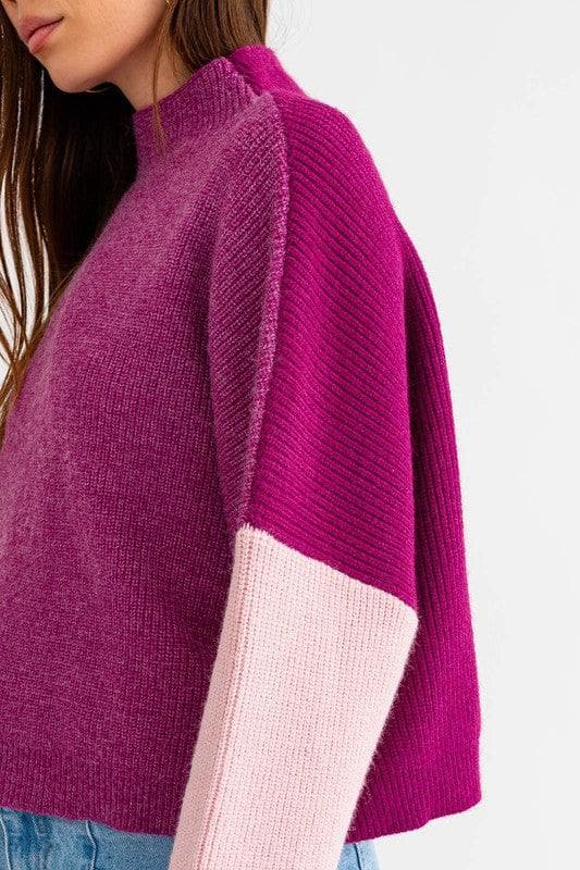 Color Block Oversized Sweater - SwagglyLife Home & Fashion