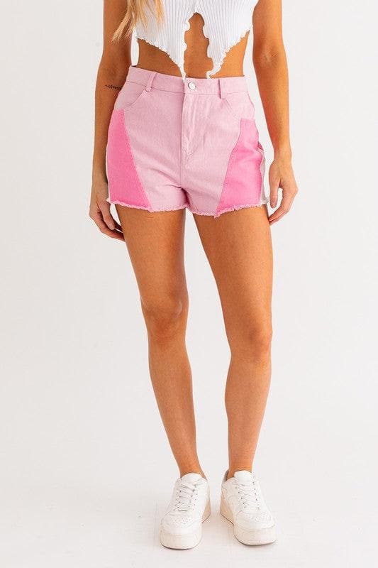 LE LIS Color Blocked Shorts - SwagglyLife Home & Fashion