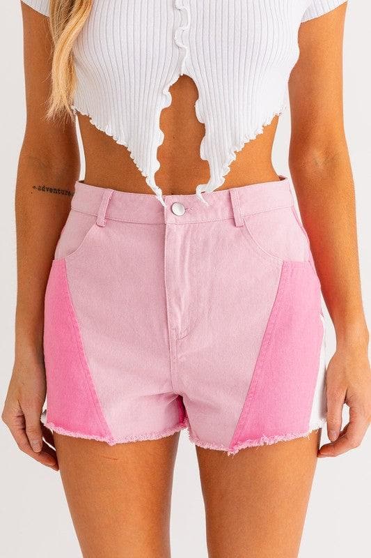 LE LIS Color Blocked Shorts - SwagglyLife Home & Fashion