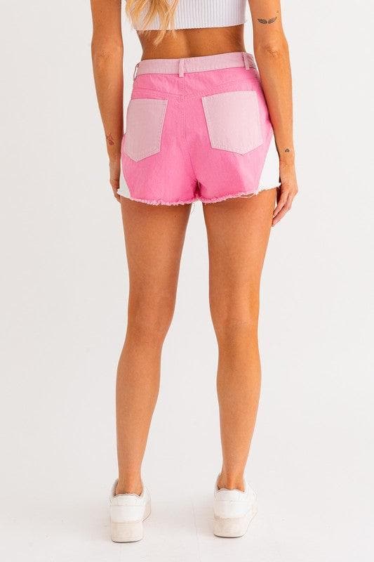 LE LIS Color Blocked Shorts - SwagglyLife Home & Fashion