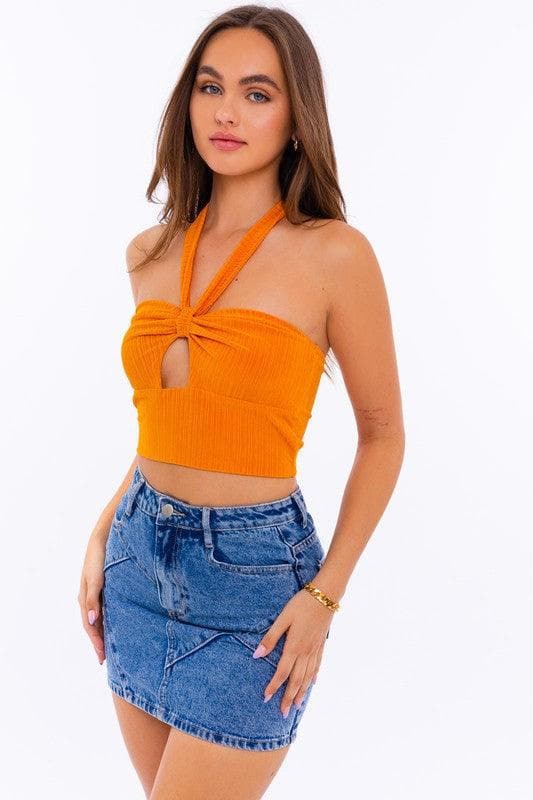 LE LIS Halter Bandeau Crop Top - SwagglyLife Home & Fashion