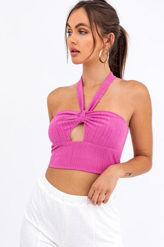 LE LIS Halter Bandeau Crop Top - SwagglyLife Home & Fashion