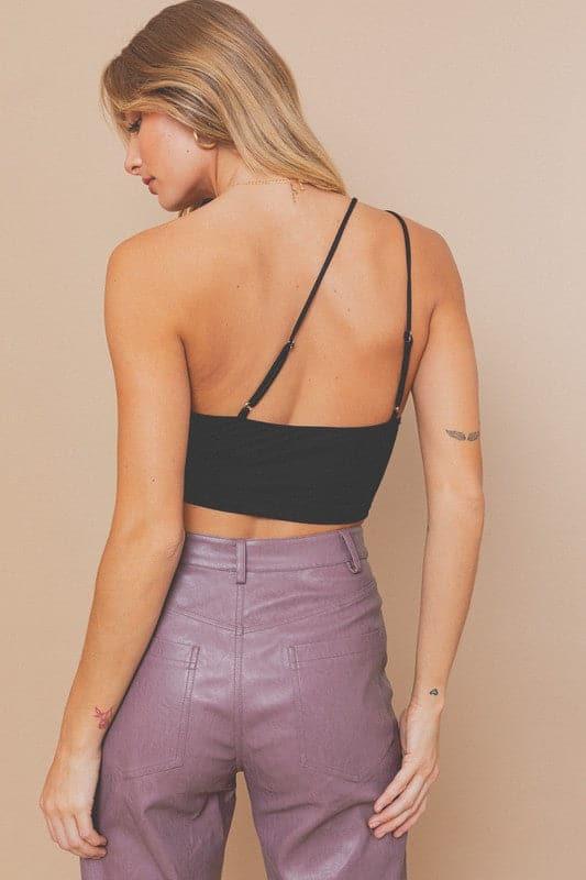 LE LIS One Shoulder Ruched Crop Top - SwagglyLife Home & Fashion