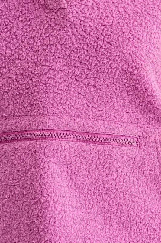 LE LIS Pocket Detail Boxy Fleece Pullover Sweater - SwagglyLife Home & Fashion