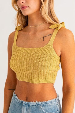 SHOULDER TIE KNIT TANK - SwagglyLife Home & Fashion