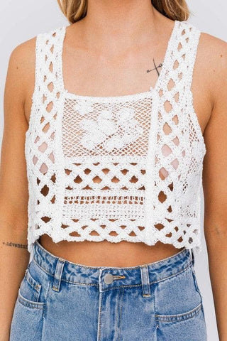 LE LIS Sleeveless Crochet Top - SwagglyLife Home & Fashion