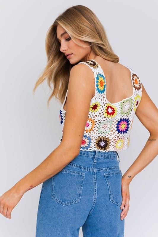 LE LIS Sleeveless Multi Crochet Top - SwagglyLife Home & Fashion